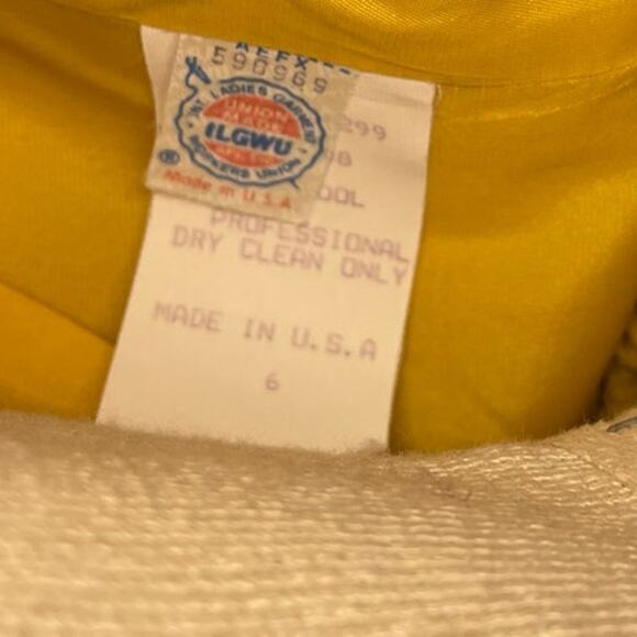noviello bloom suits vintage yellow saks fifth avenue size 6 union made wool - Picture 14 of 16